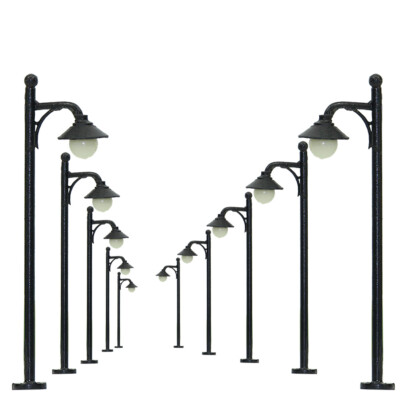 Ho Scale 5-Piece Model Railway Lamp Post Set - 1:75 Scale LED Street Lights For Train Layouts 1:75 1:100 1:150 Scale Lights