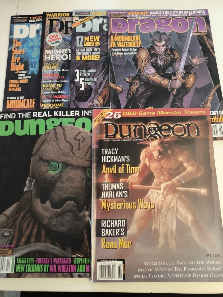 Lot 6 REVUE MAGAZINE DRAGON JDR Dungeon D&D Dungeons And Dragons VO - Photo 1/4