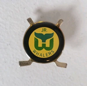 VINTAGE HARTFORD JR. WHALERS "2 CROSSED STICKS" Hat Lapel PIN Badge Emblem #444 - Picture 1 of 3