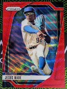 Jesus Made 2025 Panini Prizm Baseball Red Wave Prizm Milwaukee Brewers - Picture 1 of 2