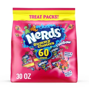 Gummy Clusters, Candy Treat Packs, Rainbow, Crunchy and Gummy, 30 Oz (60 Ct) - Picture 1 of 12