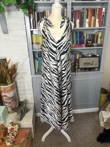 Vintage 1980er Bob Mackie schwarz & weiß Tiger Print Slip Dress Size Small - Bild 1 von 14