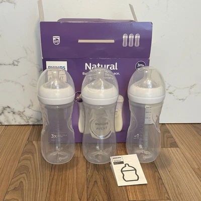 Philips AVENT natürliche 11 Unzen Flasche 3er Set NEU mit offener Verpackung - Bild 1 von 4