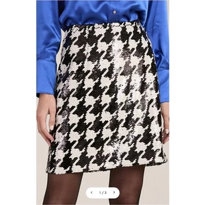 TYLER BOE NWT Cindy Woven Sequin Houndstooth Skirt // 2 - Picture 1 of 11