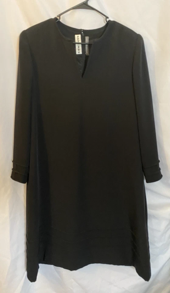 David Hayes Vintage Black Dress 100% Silk Size 16 - Image 1 of 4