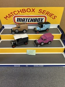 Matchbox Models Of yesteryear. (job Lot 157) 4 x Ford model A /T vans,Lesney - Picture 1 of 6