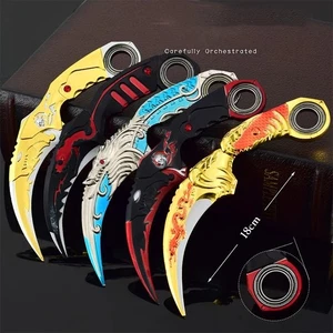 Karambit Messer Kralle Klinge Drache Actionfigur Tactical Stahl gebogen Metall Geschenk - Bild 1 von 16