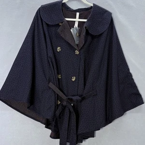 Melissa McCarthy Seven 7 2XL Reversible Cape Navy Blue, Bronze Modern Chic Work - Picture 1 of 14