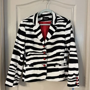 Giancarlo Ferrari - Vintage Women’s Zebra Print Jacket - Blazer - Size 10 - Picture 1 of 7