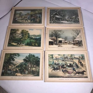 Lot of 6 CURRIER And IVES Framed Prints for New York District Court [CA08] - Picture 1 of 12