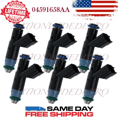 6x OEM Siemens Fuel Injectors for 2000 2001 Chrysler LHS 3.5L V6 04591658AA - Image 1 of 4