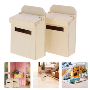 2 Pcs Mini Mailbox Ornament Child Kids Room Small Boxes for House outside - Picture 1 of 12