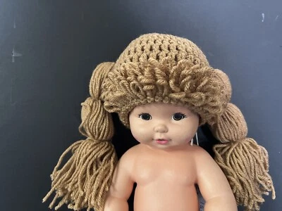 Peluca de repollo tejida recién nacido foto sombrero gorra bebé muñeca reemplazo de pelo disfraz utilería Foto 1 de 4