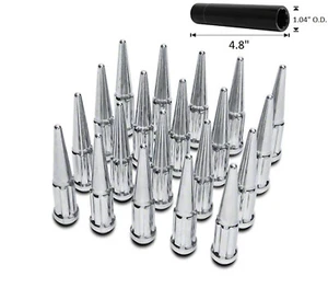 24x Solid Spline Spike Lug Nuts Kit Chrome 12x1.25 For Nissan Suzuki Infiniti - Picture 1 of 1