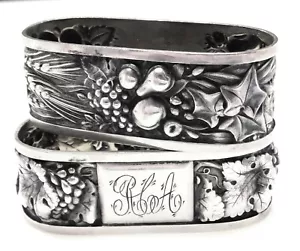 Anillos de servilleta ovalados de plata Topazio Portugal 850 vintage (no coincidentes) - Imagen 1 de 10