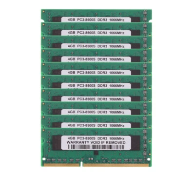 40 GB DDR3 RAM 10X 4 GB 2RX8 PC3-8500S 1066Mhz 204pin SODIMM Laptop Memory @HP - Image 1 of 4