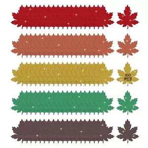 5.5IN Fall Leaves Cutouts Glitter Maple Leaf Bulletin Board Fall Classroom Decor - Picture 1 of 9
