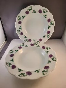 2 - Dansk Lorraine Shamrock Rimmed Soup Bowls 9" - Picture 1 of 3