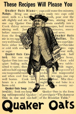 Food Quaker Aveia Café da Manhã Jantar Ceia Parede Americana Vintage - POSTER 20x30 - Imagem 1 de 3