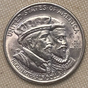 Exceptional BU 1924 P Huguenot Commemorative Half Dollar - Picture 1 of 4