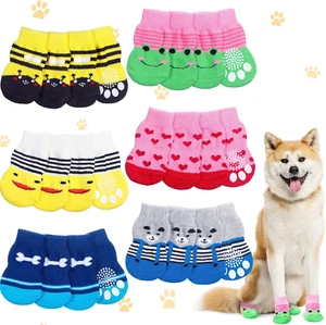 24 Pieces anti Slip Dog Socks Small Cat Paw Protector Pet Doggie Grip Knit Socks - Picture 1 of 7