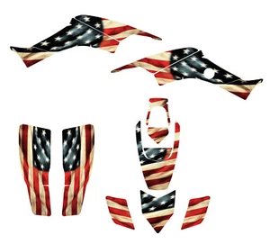 1999 - 2007 Honda TRX 400 EX graphic kit Tattered American Flag - Picture 1 of 1