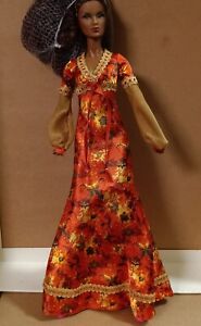 Barbie Doll Silk Floral Dress MattelRARE SILKSTONE,MODEL MUSE&FASHION ROYALTY 