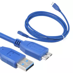 6ft Blue USB 3.0 Power Data Cable/Cord/Lead For Toshiba External Hard Drive Disk - Picture 1 of 5