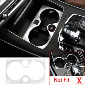 Silver ABS Water Cup Holder Panel Frame Trim Cover For BMW X5 X7 G05 G07 2019-22 - Picture 1 of 12