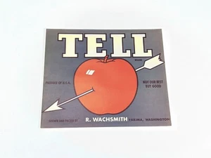 TELL Vintage Apple Cate Label *Una Etiqueta Original de Caja de Frutas* William - Imagen 1 de 4