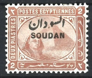 EGYPT 1897 2p ORANGE-BROWN SOUDAN OVERPRINT MINT - Picture 1 of 2