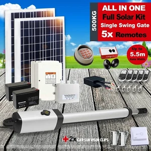 RITROX Farm Full Solar Powered Heavy Duty Swing Gate Opener 5x Remote Keypad - Picture 1 of 14