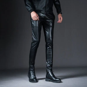 Men Real Leather Slim fit Pants Sheep Lambskin leather - Picture 1 of 8