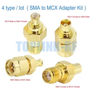 4pcs/Set SMA to MCX Type Male Female Kit RF Coaxial Adapter Connector Converter - Zdjęcie 1 z 6