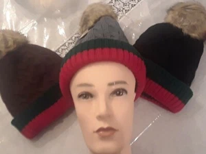 New ladies   lot of 3 hats  fashion  beanie knit hats..asst colors - Picture 1 of 5