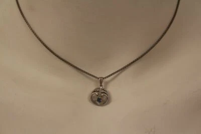 Silber Kette mit Saphir und mehrfach Punziert stern 663(oder063) VI Cuccato 835 - Bild 1 von 4