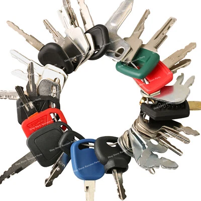 30 Keys For John Deere Kobelco Case Cat Bobcat Kubota Hyundai JCB Genie Volvo - Image 1 of 4