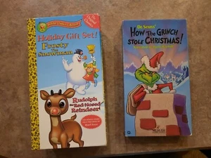  Frosty & Rudolph And The Grinch That Stole Christmas Animated Lot VHS - Foto 1 di 3