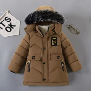 Winter Coat Kinder Kapuze Daunen Cottonjacke Mädchen Jungen Mantel Verdick Warm - Bild 1 von 15