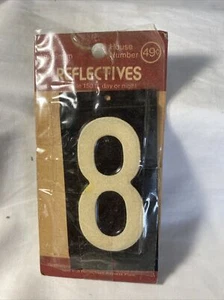 Reflective Aluminum House Number #8  ~ 4"  Vintage Retro Style - Picture 1 of 2