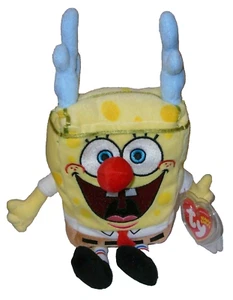 Ty Beanie Baby - Spongebob Schlittenfahrt (Quadrathose) Neu mit Etikett Weihnachten Plüschtier - Bild 1 von 7