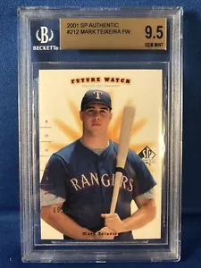 Mark Teixeira 2001 SP Authentic #212 Rookie Card RC #0657/1500 BGS 9.5 Gem Mint - Picture 1 of 2