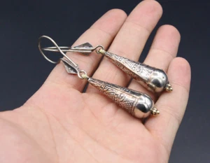 Kasachische Ohrringe, Vintage Ohrringe, Tränenform Bauchtanz Schmuck Ohrringe - Bild 1 von 4