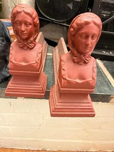 French Woman 19th Century Figural Andirons Firedogs Antique from Virginia Estate - Picture 1 of 9