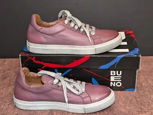 Bueno Reece Mauve Leather Trainers Sneakers Size 38 (7.5 US) Made In Turkey NIB - Picture 1 of 12