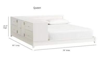 Cama de plataforma Pottery Barn queen con almacenamiento Foto 1 de 4