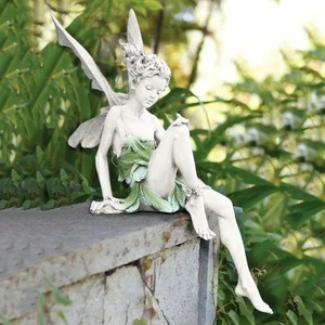 Flöte Fee sitzend Garten Statue Outdoor Harz Ornament Skulptur Wohndeko🧚‍ - Bild 1 von 23