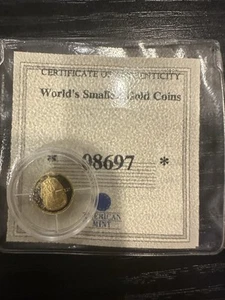 AMERICAN MINT - $25 - .999 GOLD WORLD'S SMALLEST COINS 2000 Tut 8697 - Picture 1 of 3