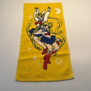 Vintage Sailor Moon Wash Cloth Hand Towel Yellow - Picture 1 of 4