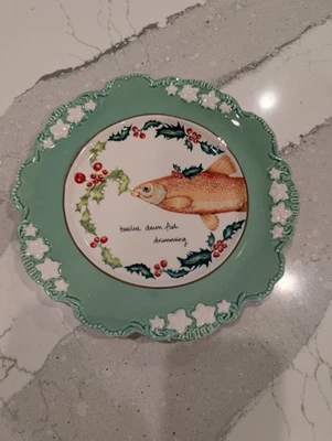 Plato de postre Anthropologie Lou Rota 12 días de Navidad doce bateristas nuevo en caja  Foto 1 de 3